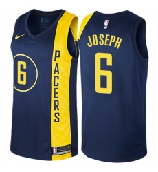 Men's Nike Indiana Pacers #6 Cory Joseph Authentic Navy Blue NBA Jersey - City Edition