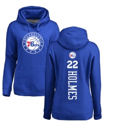 NBA Women's Nike Philadelphia 76ers #22 Richaun Holmes Royal Blue Backer Pullover Hoodie