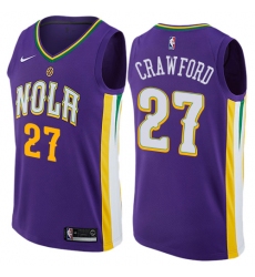 Men's Nike New Orleans Pelicans #27 Jordan Crawford Authentic Purple NBA Jersey - City Edition