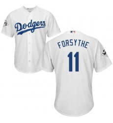 Youth Majestic Los Angeles Dodgers #11 Logan Forsythe Replica White Home 2017 World Series Bound Cool Base MLB Jersey