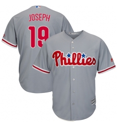 Men's Majestic Philadelphia Phillies #19 Tommy Joseph Replica Grey Road Cool Base MLB Jersey