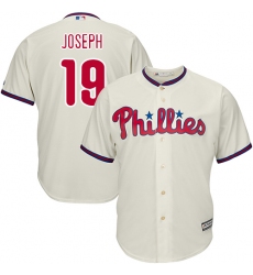 Youth Majestic Philadelphia Phillies #19 Tommy Joseph Replica Cream Alternate Cool Base MLB Jersey