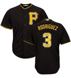 Men's Majestic Pittsburgh Pirates #3 Sean Rodriguez Authentic Black Team Logo Fashion Cool Base MLB Jersey