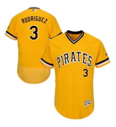 Men's Majestic Pittsburgh Pirates #3 Sean Rodriguez Gold Flexbase Authentic Collection MLB Jersey