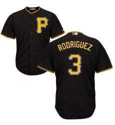 Men's Majestic Pittsburgh Pirates #3 Sean Rodriguez Replica Black Alternate Cool Base MLB Jersey