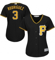 Women's Majestic Pittsburgh Pirates #3 Sean Rodriguez Authentic Black Alternate Cool Base MLB Jersey