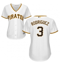 Women's Majestic Pittsburgh Pirates #3 Sean Rodriguez Authentic White Home Cool Base MLB Jersey