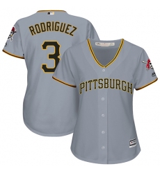 Women's Majestic Pittsburgh Pirates #3 Sean Rodriguez Replica Grey Road Cool Base MLB Jersey