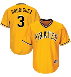 Youth Majestic Pittsburgh Pirates #3 Sean Rodriguez Authentic Gold Alternate Cool Base MLB Jersey