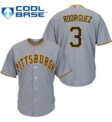 Youth Majestic Pittsburgh Pirates #3 Sean Rodriguez Replica Grey Road Cool Base MLB Jersey