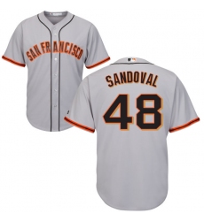 Men's Majestic San Francisco Giants #48 Pablo Sandoval Replica Grey Road Cool Base MLB Jersey