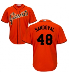 Men's Majestic San Francisco Giants #48 Pablo Sandoval Replica Orange Alternate Cool Base MLB Jersey