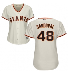 Women's Majestic San Francisco Giants #48 Pablo Sandoval Authentic Cream Home Cool Base MLB Jersey