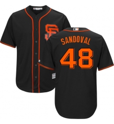 Youth Majestic San Francisco Giants #48 Pablo Sandoval Authentic Black Alternate Cool Base MLB Jersey