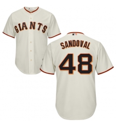 Youth Majestic San Francisco Giants #48 Pablo Sandoval Authentic Cream Home Cool Base MLB Jersey