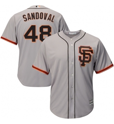 Youth Majestic San Francisco Giants #48 Pablo Sandoval Replica Grey Road 2 Cool Base MLB Jersey