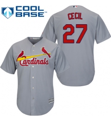 Men's Majestic St. Louis Cardinals #27 Brett Cecil Replica Grey Road Cool Base MLB Jersey