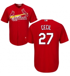 Youth Majestic St. Louis Cardinals #27 Brett Cecil Authentic Red Alternate Cool Base MLB Jersey