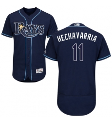 Men's Majestic Tampa Bay Rays #11 Adeiny Hechavarria Navy Blue Flexbase Authentic Collection MLB Jersey