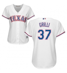 Women's Majestic Texas Rangers #37 Jason Grilli Authentic White Home Cool Base MLB Jersey