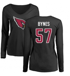 NFL Women's Nike Arizona Cardinals #57 Josh Bynes Black Name & Number Logo Long Sleeve T-Shirt