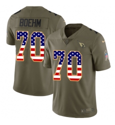 Men's Nike Arizona Cardinals #70 Evan Boehm Limited Olive/USA Flag 2017 Salute to Service NFL Jersey