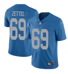 Men's Nike Detroit Lions #69 Anthony Zettel Blue Alternate Vapor Untouchable Limited Player NFL Jersey