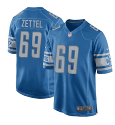 Men's Nike Detroit Lions #69 Anthony Zettel Game Blue Team Color NFL Jersey