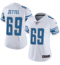 Women's Nike Detroit Lions #69 Anthony Zettel White Vapor Untouchable Limited Player NFL Jersey