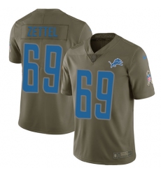 Youth Nike Detroit Lions #69 Anthony Zettel Limited Olive 2017 Salute to Service NFL Jersey