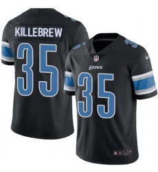 Men's Nike Detroit Lions #35 Miles Killebrew Elite Black Rush Vapor Untouchable NFL Jersey