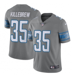 Youth Nike Detroit Lions #35 Miles Killebrew Limited Steel Rush Vapor Untouchable NFL Jersey