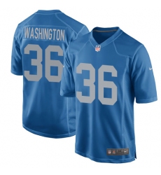 Men's Nike Detroit Lions #36 Dwayne Washington Game Blue Alternate NFL Jersey