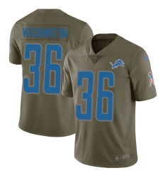 Youth Nike Detroit Lions #36 Dwayne Washington Limited Olive 2017 Salute to Service NFL Jersey