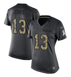Women's Nike Detroit Lions #13 T.J. Jones Limited Black 2016 Salute to Service NFL Jersey