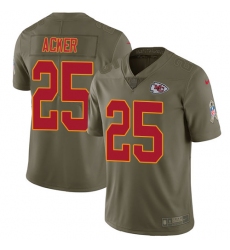 Men's Nike Kansas City Chiefs #25 Kenneth Acker Limited Olive 2017 Salute to Service NFL Jersey