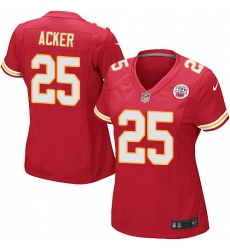 Women's Nike Kansas City Chiefs #25 Kenneth Acker Game Red Team Color NFL Jersey