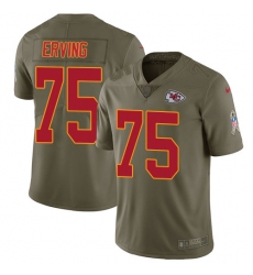 Youth Nike Kansas City Chiefs #75 Cameron Erving Limited Olive 2017 Salute to Service NFL Jersey