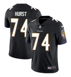 Men's Nike Baltimore Ravens #74 James Hurst Black Alternate Vapor Untouchable Limited Player NFL Jersey