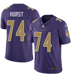 Youth Nike Baltimore Ravens #74 James Hurst Limited Purple Rush Vapor Untouchable NFL Jersey