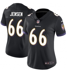 Women's Nike Baltimore Ravens #66 Ryan Jensen Black Alternate Vapor Untouchable Limited Player NFL Jersey