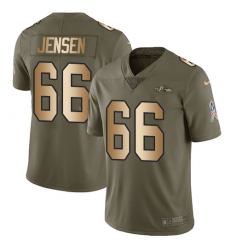 Youth Nike Baltimore Ravens #66 Ryan Jensen Limited Olive/Gold Salute to Service NFL Jersey