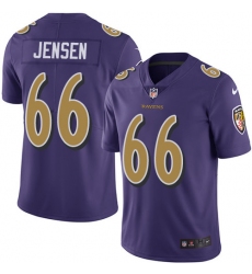 Youth Nike Baltimore Ravens #66 Ryan Jensen Limited Purple Rush Vapor Untouchable NFL Jersey