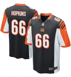 Men's Nike Cincinnati Bengals #66 Trey Hopkins Game Black Team Color NFL Jersey