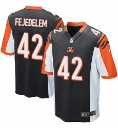 Men's Nike Cincinnati Bengals #42 Clayton Fejedelem Game Black Team Color NFL Jersey