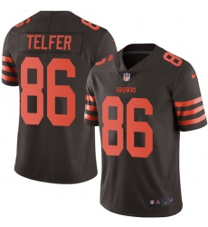 Men's Nike Cleveland Browns #86 Randall Telfer Limited Brown Rush Vapor Untouchable NFL Jersey