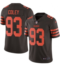 Men's Nike Cleveland Browns #93 Trevon Coley Limited Brown Rush Vapor Untouchable NFL Jersey
