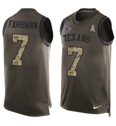 Men's Nike Houston Texans #7 Ka'imi Fairbairn Limited Green Salute to Service Tank Top NFL Jersey