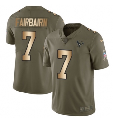 Youth Nike Houston Texans #7 Ka'imi Fairbairn Limited Olive/Gold 2017 Salute to Service NFL Jersey