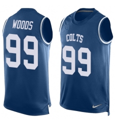 Men's Nike Indianapolis Colts #99 Al Woods Limited Royal Blue Player Name & Number Tank Top NFL Jersey